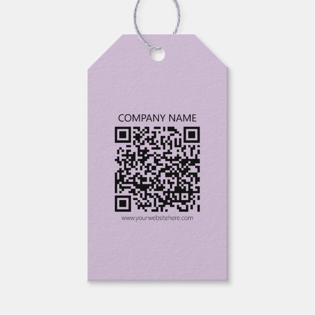Erstelle einen QR-Code | Blasslila Violett Geschenkanhänger (Vorderseite)