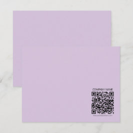 Erstelle einen QR-Code | Blasslila Violett Mitteilungskarte