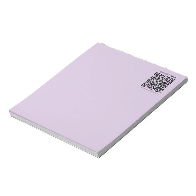 Erstelle einen QR-Code | Blasslila Violett Notizblock (Rotiert)