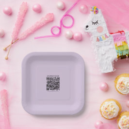 Erstelle einen QR-Code | Blasslila Violett Pappteller