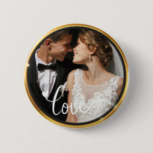 Erstelle es selbst Love Script Goldrahmen Foto Button