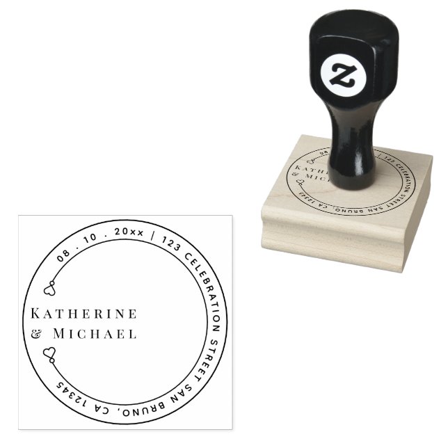 ERSTELLE SELBST | Elegante Save the Date Hochzeit Gummistempel (Stempel)