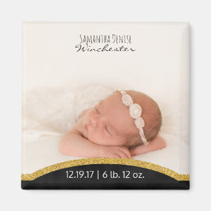 Erstelle selbst   Geburtsankündigung von Baby-Foto Magnet