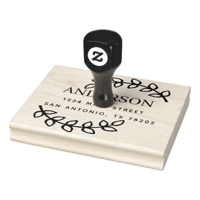 Erstelle selbst | Rücksendeadresse der Blätter Gummistempel (Stempel)