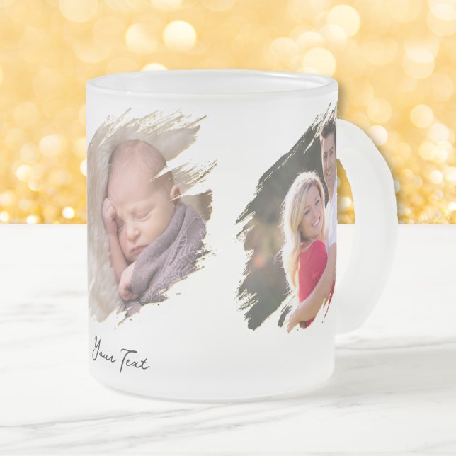Erstellen benutzerdefinierter Foto- und Textkaltge Mattglastasse (Create Custom Photo and Text Hot Cold Beverages Frosted Glass Coffee Mug)
