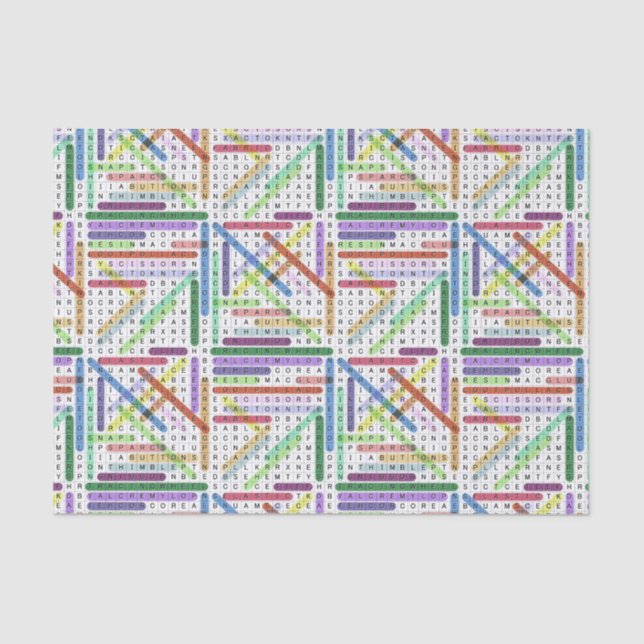 Erstellen der Suche nach Wörtern Seidenpapier (Vorderseite)