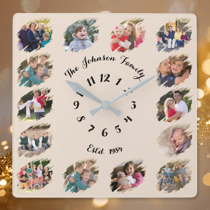 Erstellen einer benutzerdefinierten Familie Foto C Quadratische Wanduhr