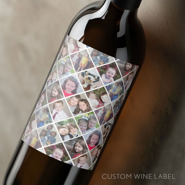 Erstellen einer benutzerdefinierten FotoCollage mi Weinetikett (Custom Wine Bottle Label - Personalize a Sticker for a fun gift or memento)
