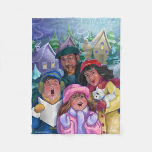 Erstellen einer Caroling-Illustration Fleecedecke
