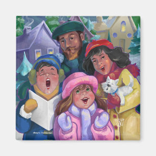 Erstellen einer Caroling-Illustration Magnet