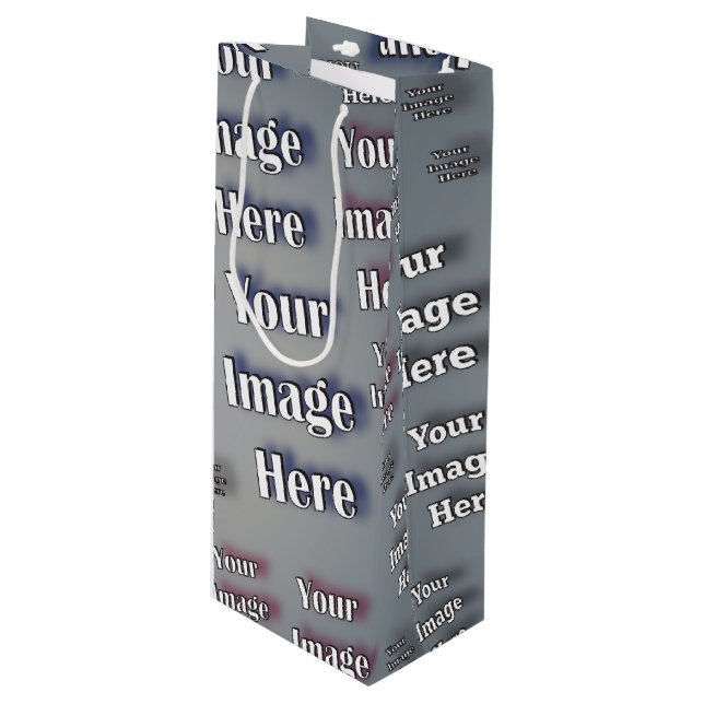 🤍 Erstellen einer eigenen benutzerdefinierten Vor Geschenktüte Für Weinflaschen (Vorderseite Schrägansicht)