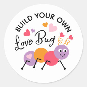 Erstellen einer Liebe Bug Playdough Valentine Labe Runder Aufkleber