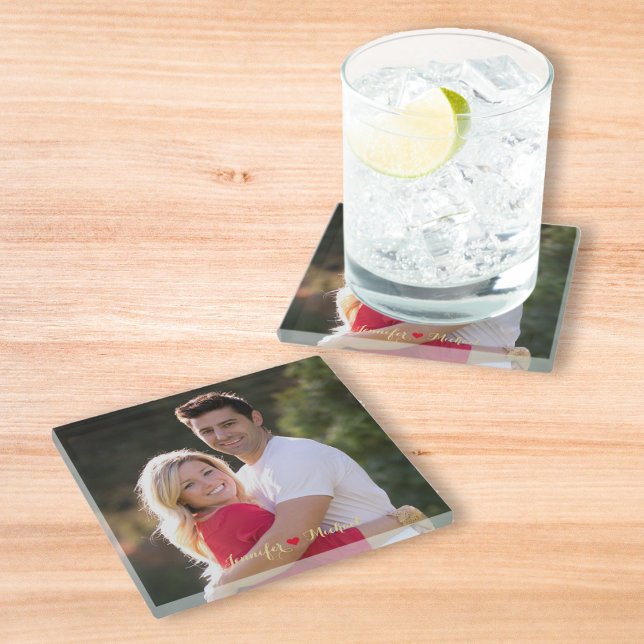 Erstellen eines benutzerdefinierten, mehrfach aufg glasuntersetzer (Create Custom Couple Newlywed Photo Glass Coaster)