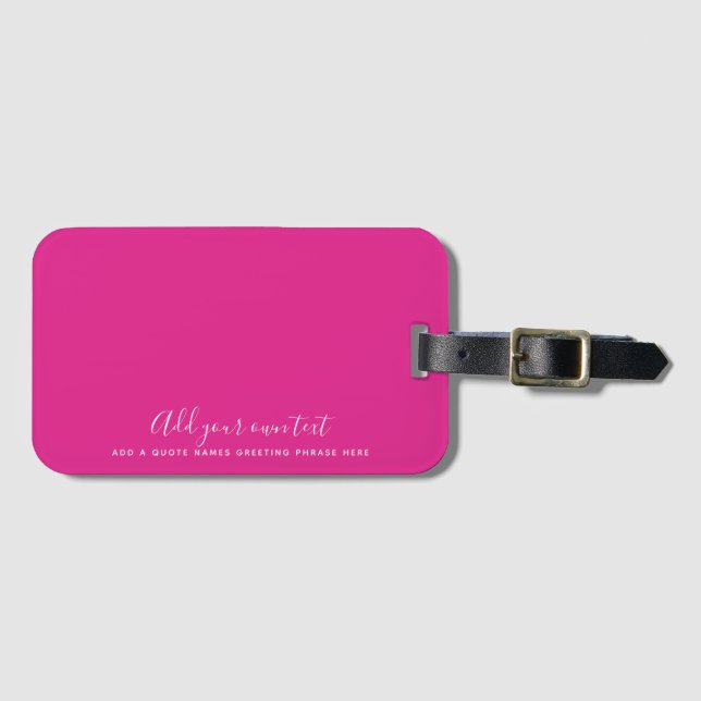 Erstellen eines eigenen CERISE-PINKS-benutzerdefin Gepäckanhänger (Vorderseite (Horizontal))