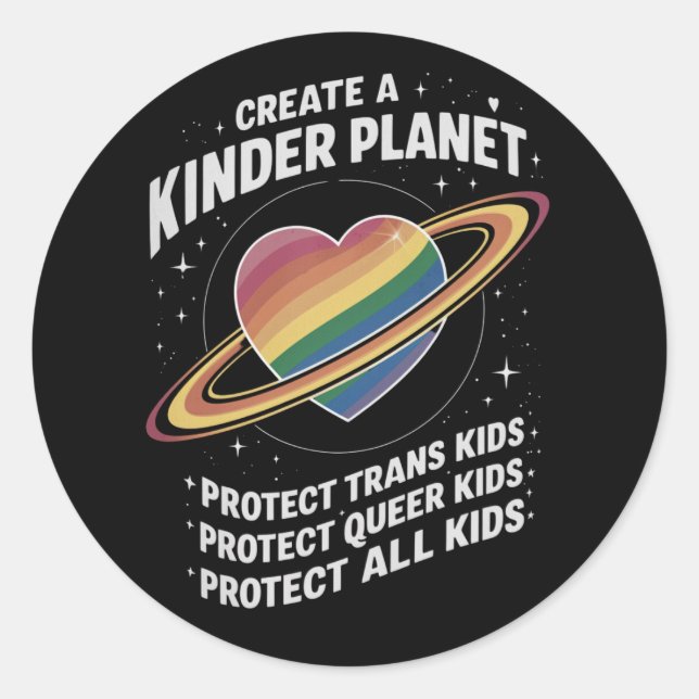 Erstellen eines Kinderplanets für LGBTQ-Jugend Runder Aufkleber (Vorderseite)
