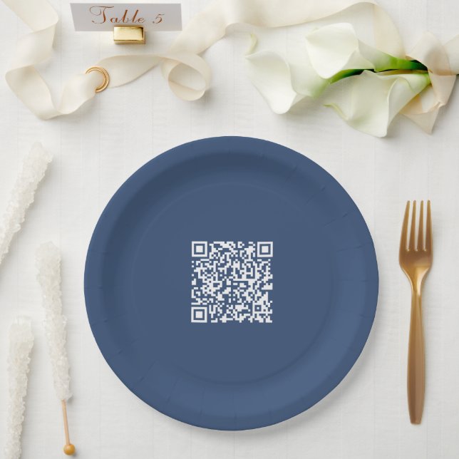 Erstellen eines scannbaren QR-Codes | Verblasenes  Pappteller (Hochzeit)