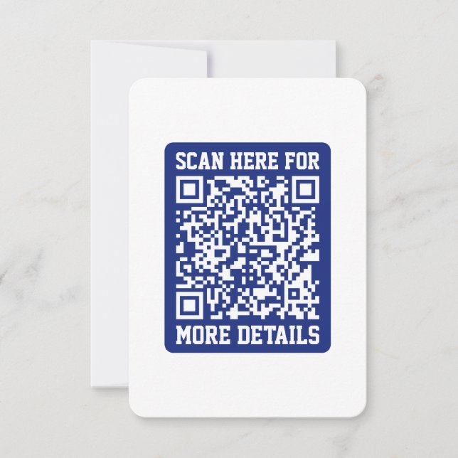 Erstellen eines skalierbaren QR-Codes | Navy Blue  Mitteilungskarte (Vorderseite)