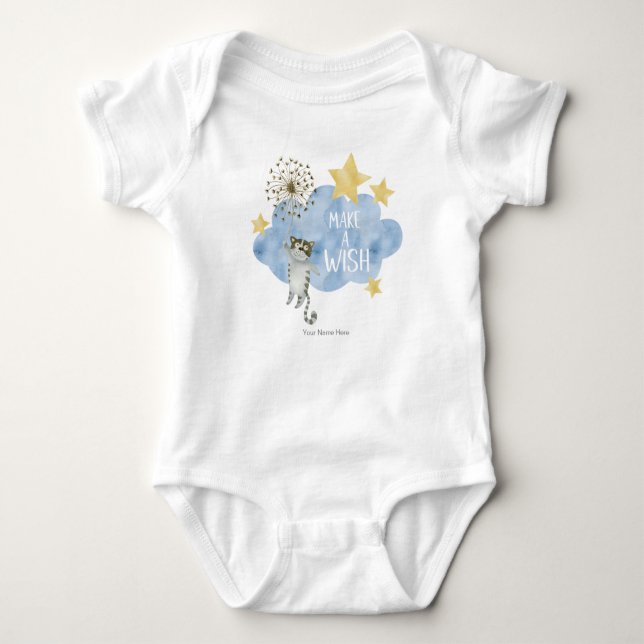 Erstellen eines Wunschzettel-Cat Star Cloud-Kinder Baby Strampler (Vorderseite)