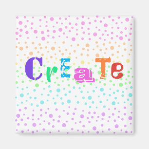 Erstellen mit Rainbow Polka Dots Magnet