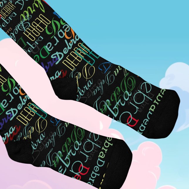 Erstellen Personalisierter Farbname Typografie Bla Socken (Von Creator hochgeladen)