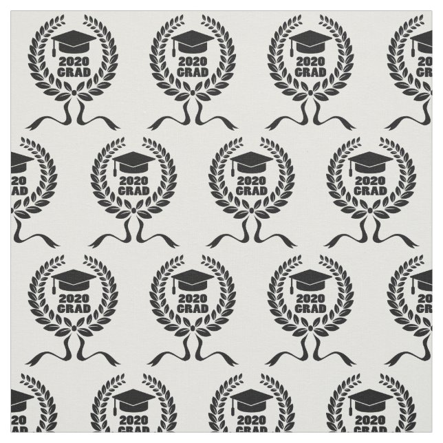 Erstellen Sie Abschluss 2020 Laurel Wreath Pattern Stoff (Muster)