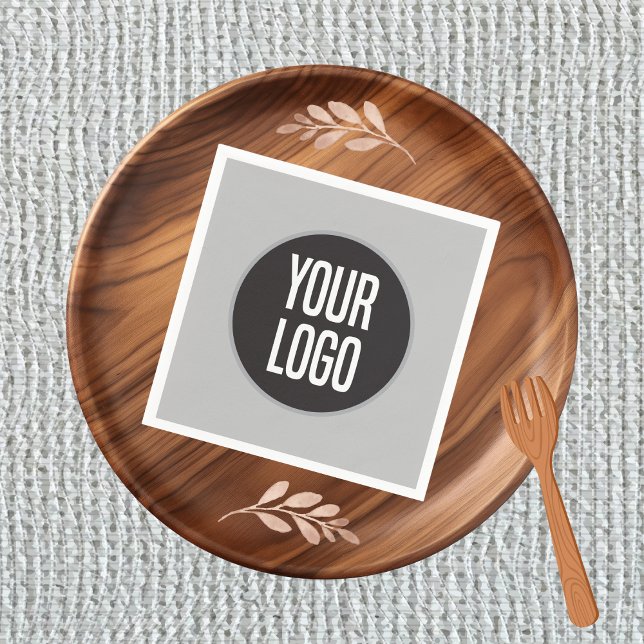 Erstellen Sie das Logo Papier Cocktail Napkin Grau Serviette (Create Business Logo Paper Cocktail Napkin Gray)