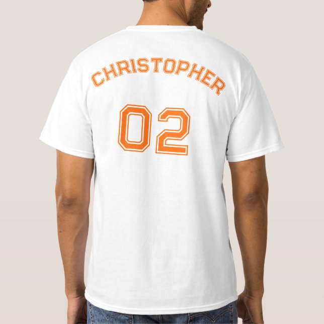 Erstellen Sie den Namen Jersey Number Mens Value C T-Shirt (Rückseite)