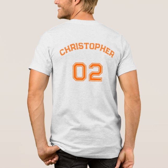 Erstellen Sie den Namen Jersey Nummer Athletic Dry Tri-Blend Shirt (Rückseite)