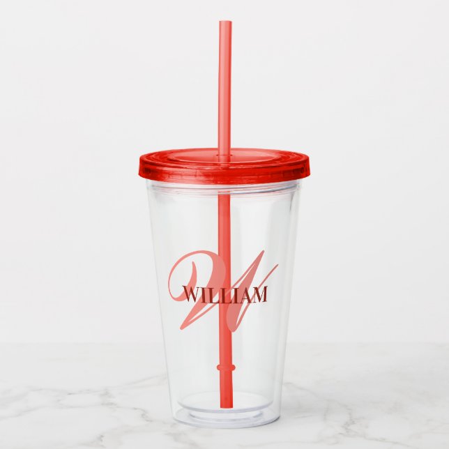 Erstellen Sie den Personalisierten Monogrammnamen  Acryltrinkbecher (Vorderseite)