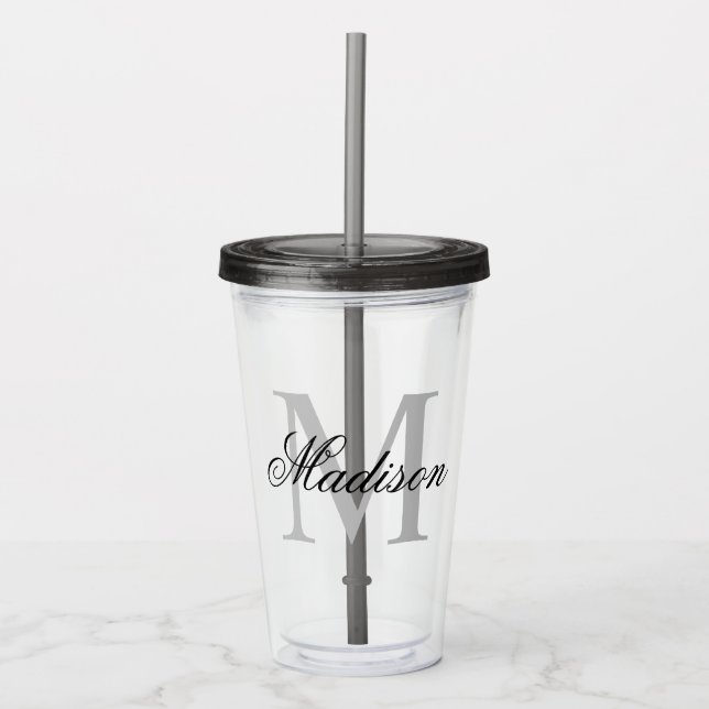 Erstellen Sie den Personalisierten Monogrammnamen  Acryltrinkbecher (Vorderseite)