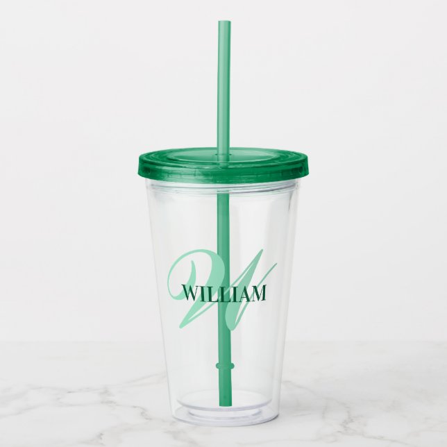 Erstellen Sie den Personalisierten Monogrammnamen  Acryltrinkbecher (Vorderseite)