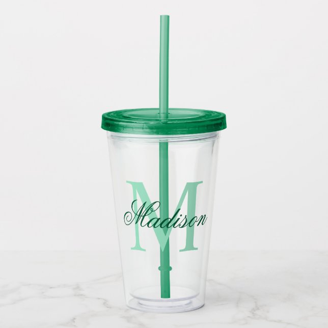 Erstellen Sie den Personalisierten Monogrammnamen  Acryltrinkbecher (Vorderseite)