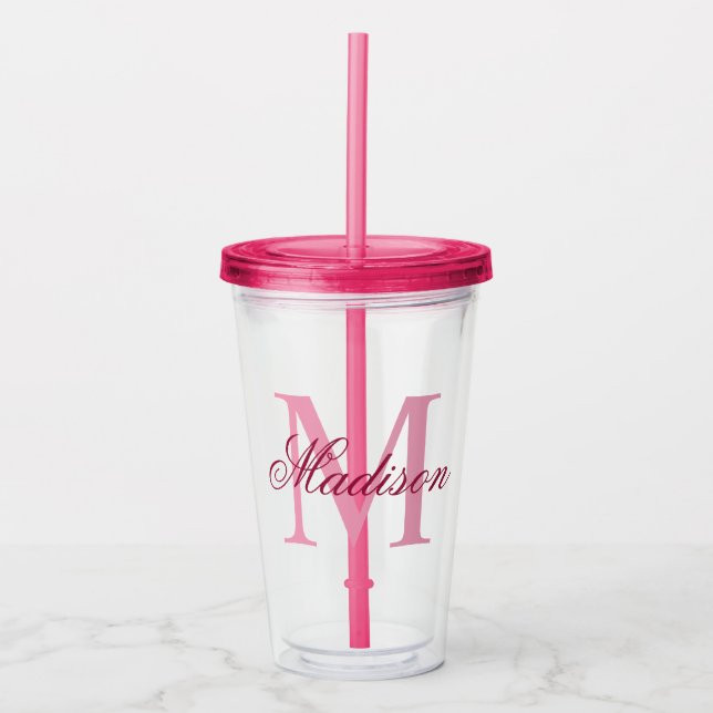 Erstellen Sie den Personalisierten Monogrammnamen  Acryltrinkbecher (Vorderseite)