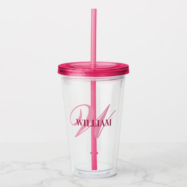 Erstellen Sie den Personalisierten Monogrammnamen  Acryltrinkbecher (Vorderseite)