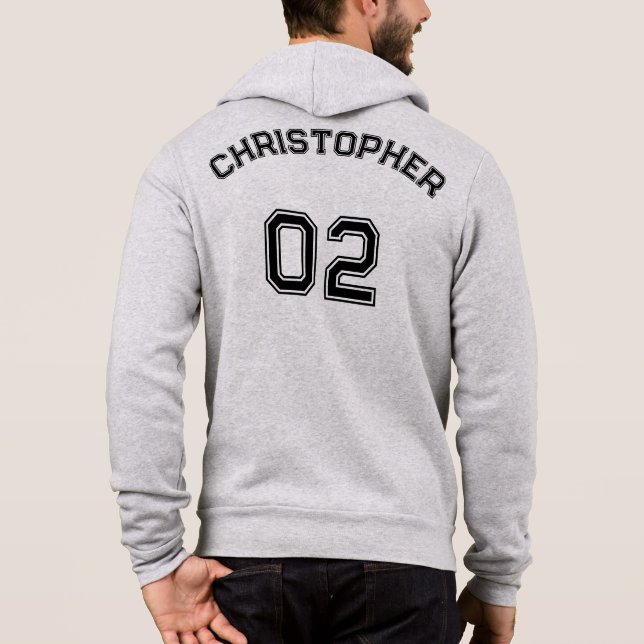 Erstellen Sie den Spielernamen Jersey Number Mens  Hoodie (Rückseite)