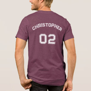 Erstellen Sie den Spielernamen Jersey Number Mens Tri-Blend Shirt
