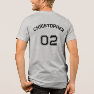 Erstellen Sie den Spielernamen Jersey Number Mens Tri-Blend Shirt