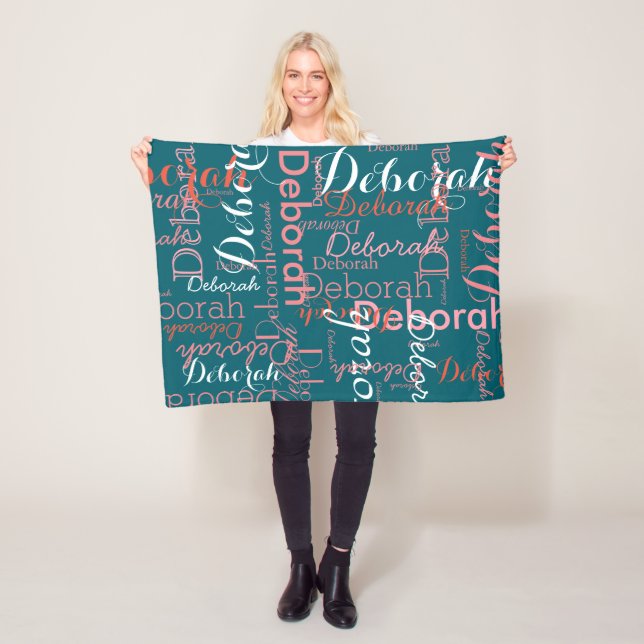 Erstellen Sie die Typografie des weiblichen Namens Fleecedecke (Beispiel)