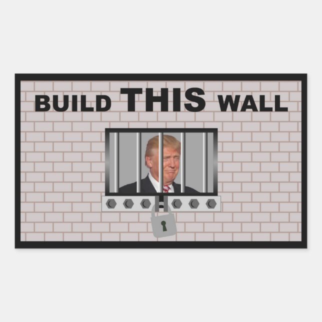 Erstellen Sie diese Mauer / Anti Trump, Rechteckiger Aufkleber (Vorderseite)