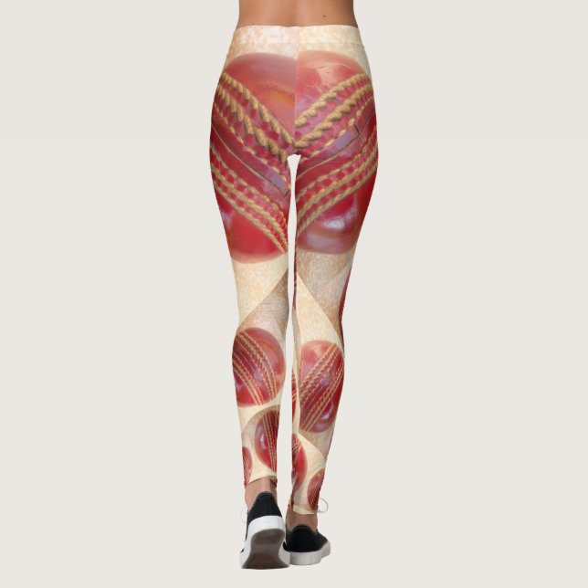 Erstellen Sie eigene lustige Cricket-Ball-Sportart Leggings (Rückseite)