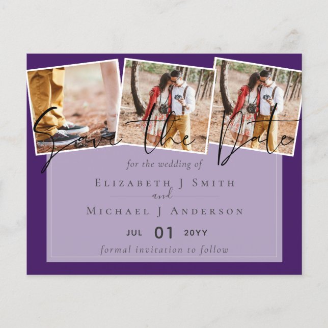 Erstellen Sie eigene moderne Save the Date Hochzei (Vorderseite)