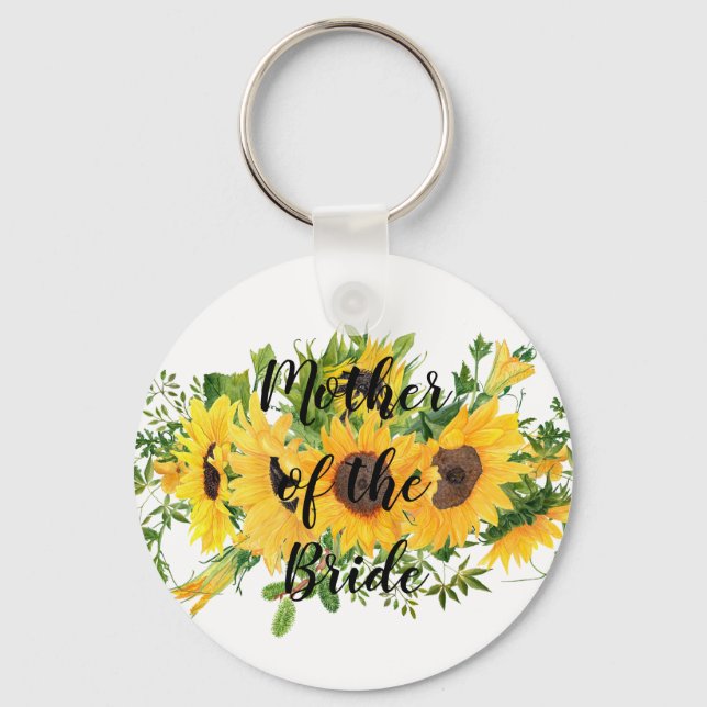 Erstellen Sie eigene Sonnenblumen-Brautparty-Gesch Schlüsselanhänger (Vorderseite)