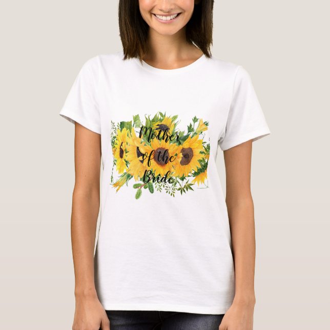 Erstellen Sie eigene Sonnenblumen-Brautparty-Gesch T-Shirt (Vorderseite)
