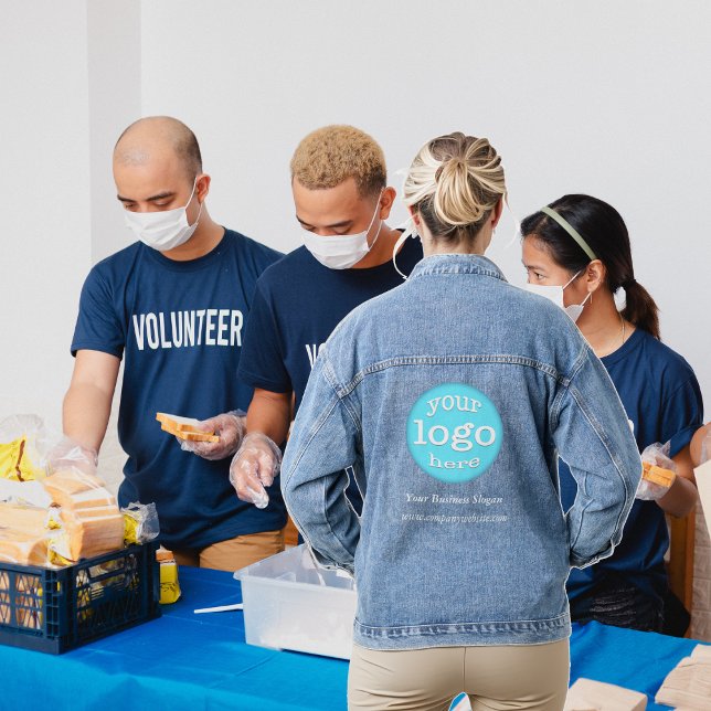 Erstellen Sie ein benutzerdefiniertes Unternehmen  Jeansjacke (Create Custom Company Business Event Logo Office Denim Jacket)