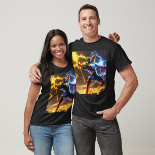 Erstellen Sie ein Bild eines Superhelden mit dem P T-Shirt