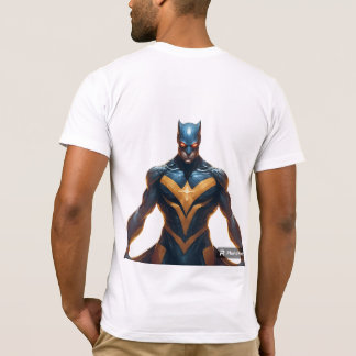 Erstellen Sie ein Bild eines Superhelden mit dem P T-Shirt