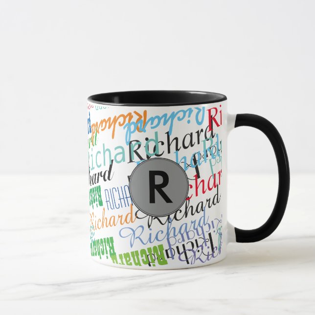 Erstellen Sie ein cooles Namensmuster schwarz Tasse (Rechts)
