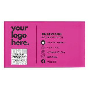 Erstellen Sie ein eigenes CERISE PINK QR CODE-Firm Namenschild