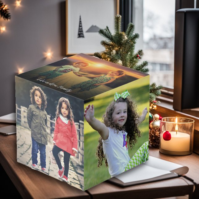 Erstellen Sie ein eigenes Foto-Collage-Monogramm Würfel (Create your own family photo collage monogram cube. Nice gift for Christmas.)