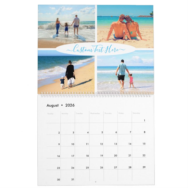 Erstellen Sie ein individuelles Bild-Collage-Kalen Kalender (Aug 2026)